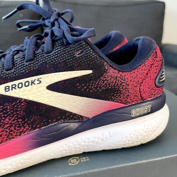 Brooks Ghost 16 Peacoat Apricot Blue Running Shoes 1204071B422 Women's Size 9 - Picture 9 of 12